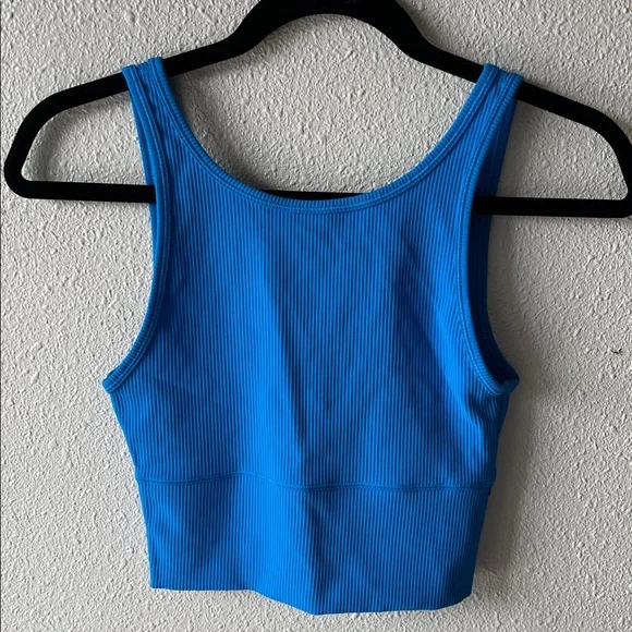 Lululemon Power Pivot Tank Ribbed Crop Top Reversible Poolside Blue - Picture 1 of 6